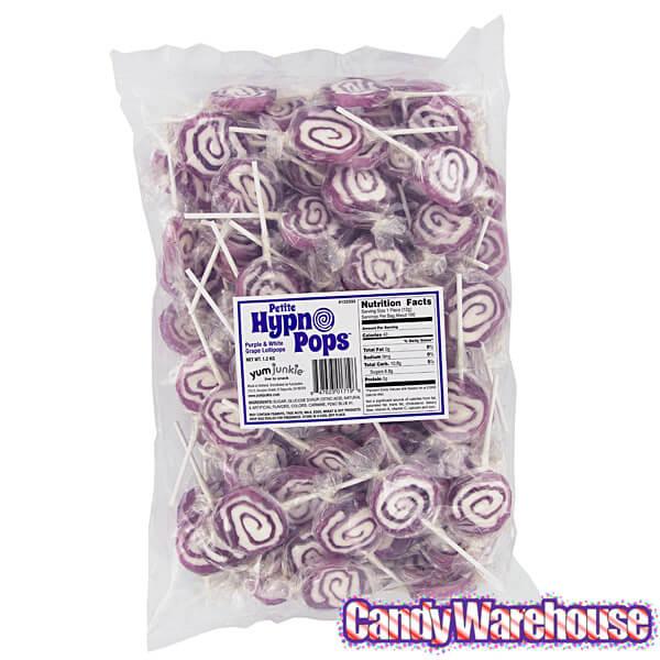 Hypno Pops Petite Swirled Lollipops - Grape: 100-Piece Bag - Candy Warehouse