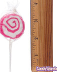 Hypno Pops Petite Swirled Lollipops - Strawberry: 100-Piece Bag - Candy Warehouse