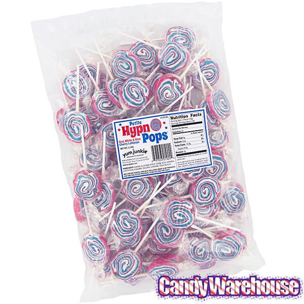 Hypno Pops Petite Swirled Lollipops - USA: 100-Piece Bag - Candy Warehouse