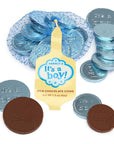 It's a Boy Foiled Chocolate Coins in Mesh Bags: 18-Piece Box - Candy Warehouse