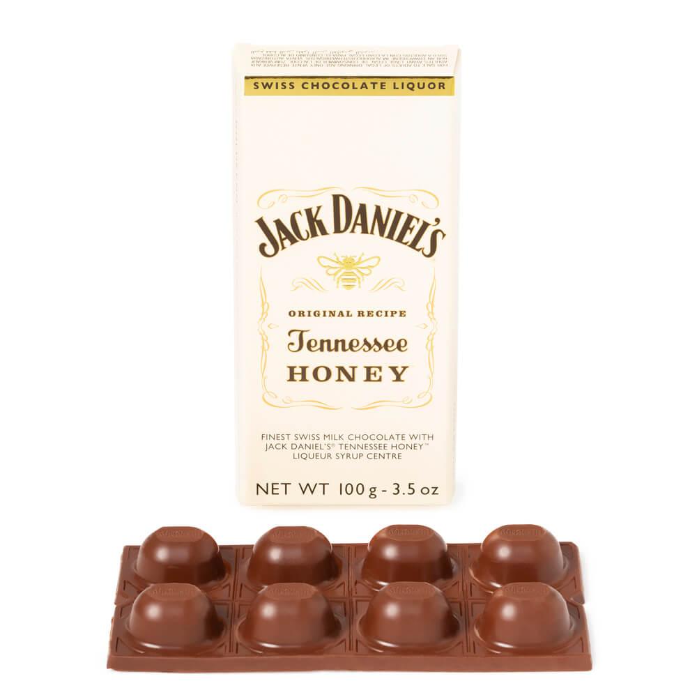 Jack Daniel's Tennessee Honey Liqueur Filled Chocolate Bar: 10-Piece Box - Candy Warehouse