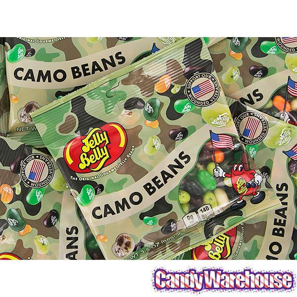 Jelly Belly Camo Jelly Beans 3.5-Ounce Bags - Green: 12-Piece Display - Candy Warehouse