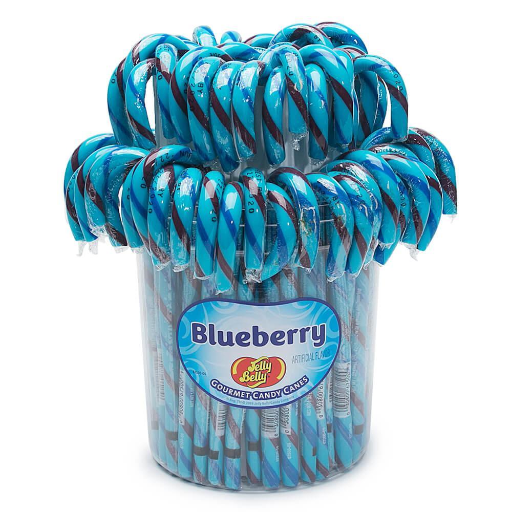 Jelly Belly Candy Canes - Blueberry: 80-Piece Bucket - Candy Warehouse