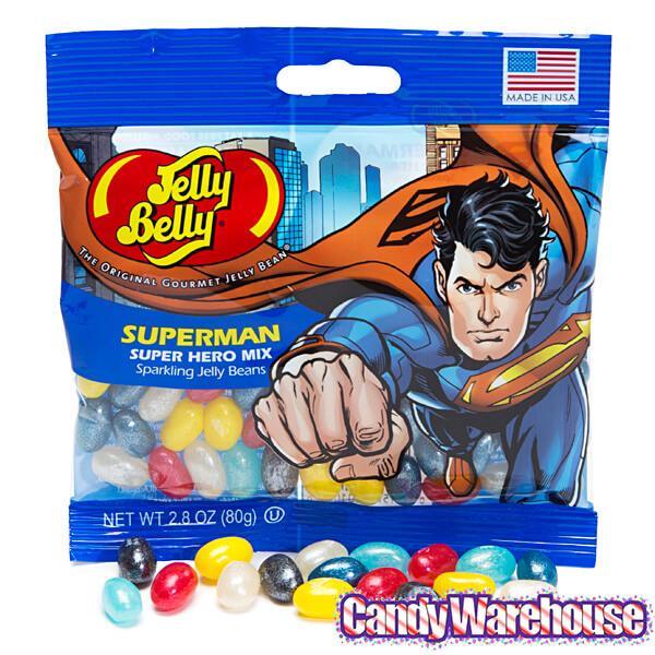 Jelly Belly Superheroes Jelly Beans 2.8-Ounce Bags - Superman: 12-Piece Display - Candy Warehouse