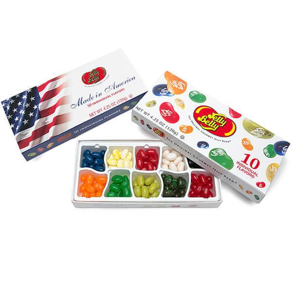 Jelly Belly USA Flag 10 Flavors Jelly Beans Sampler: 4.25-Ounce Gift Box - Candy Warehouse