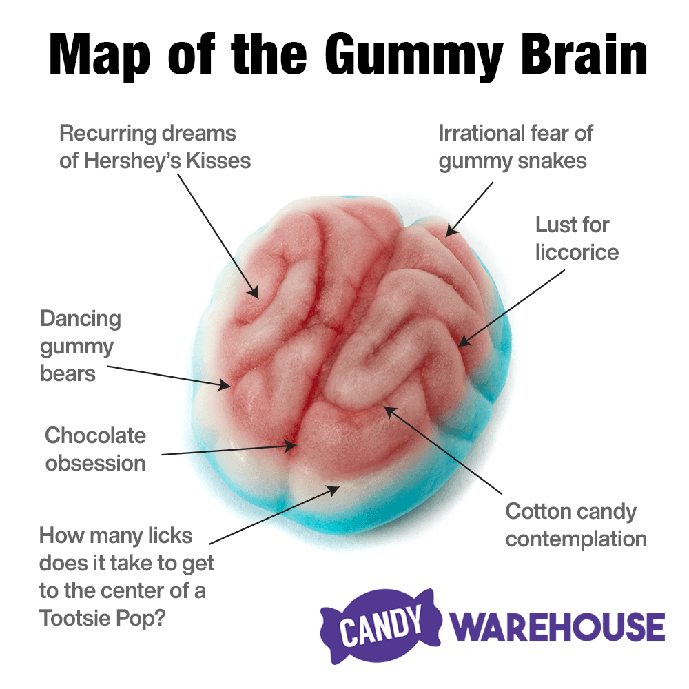 Jelly Filled Gummy Brains: 1KG Bag - Candy Warehouse