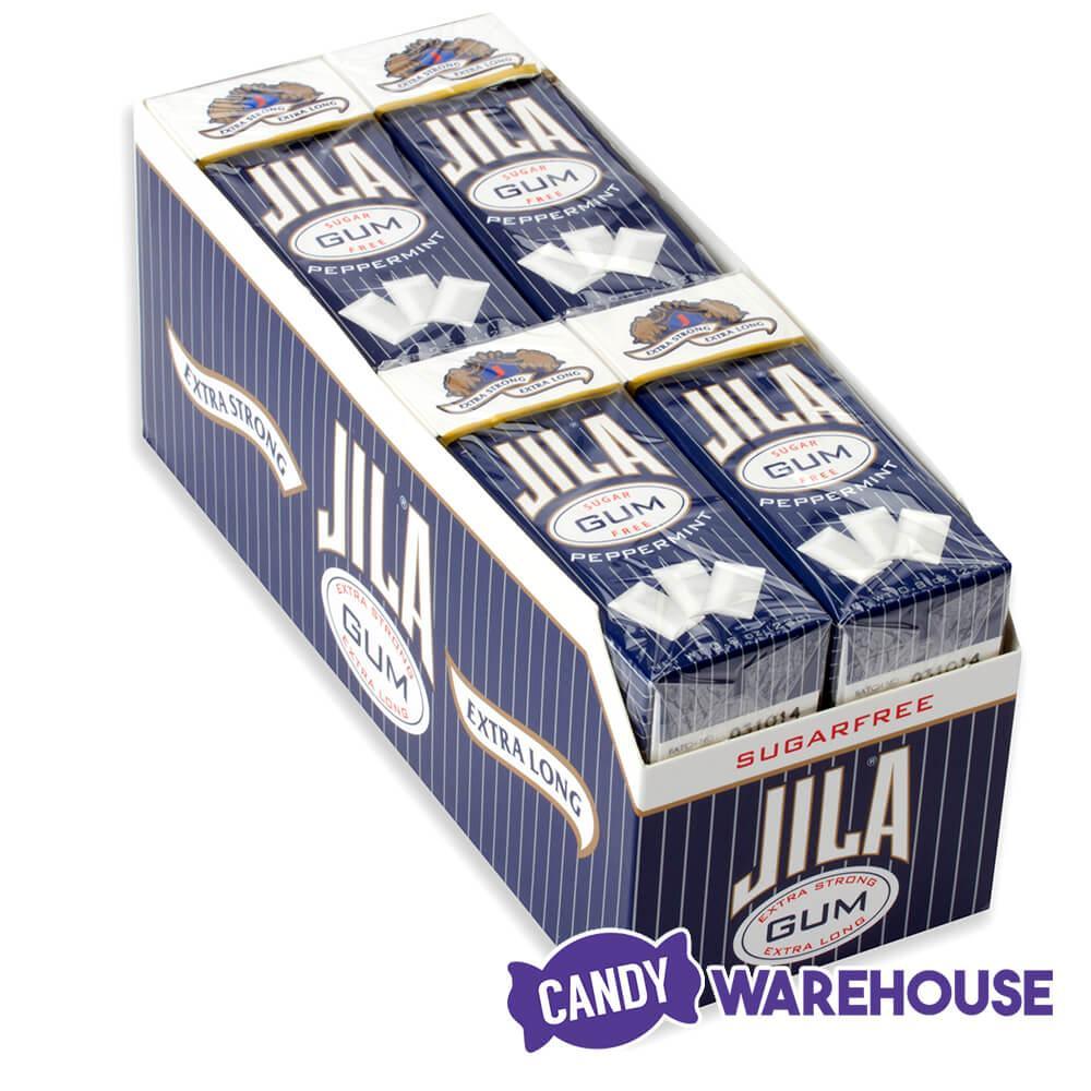 Jila Sugar Free Peppermint Gum Packs: 12-Piece Box - Candy Warehouse