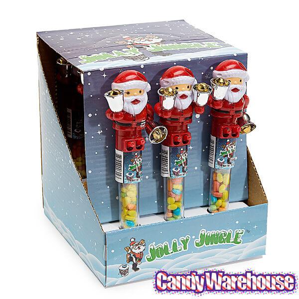 Jolly Jingle Candy Filled Santa Claus Toys: 12-Piece Display