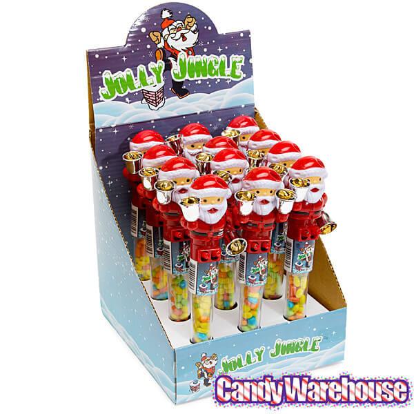 Jolly Jingle Candy Filled Santa Claus Toys: 12-Piece Display