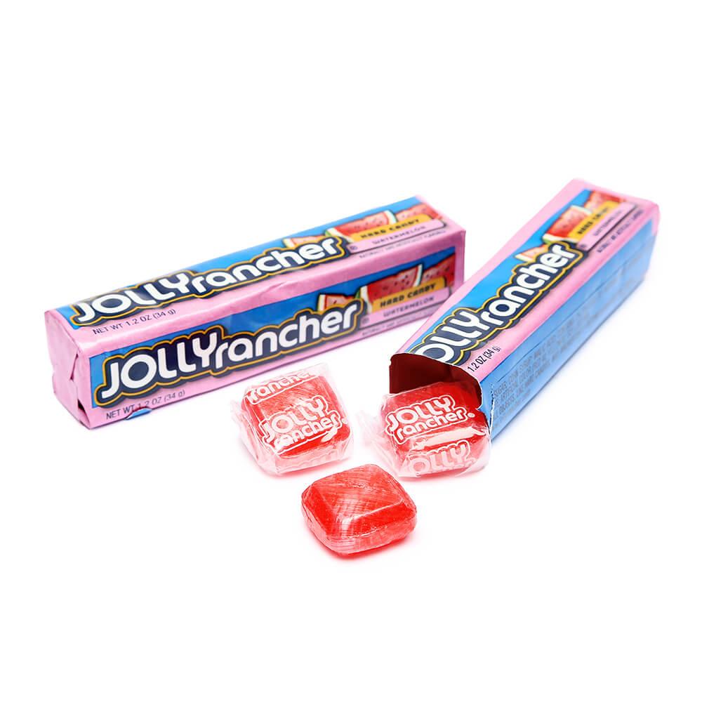 Jolly Rancher Hard Candy Squares Bars - Watermelon: 12-Piece Box - Candy Warehouse