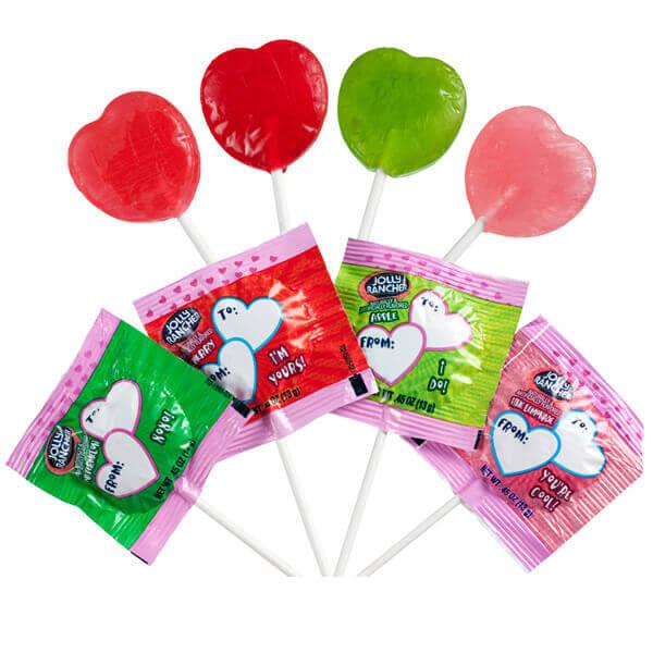 Jolly Rancher Heart Shaped Lollipops: 25-Piece Bag - Candy Warehouse