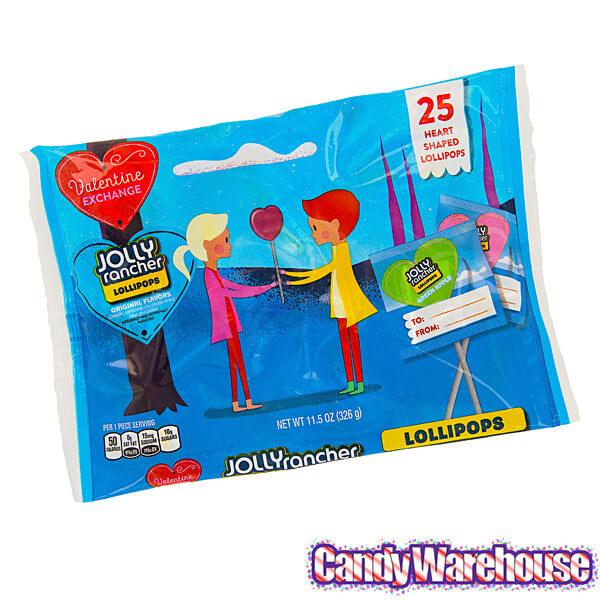 Jolly Rancher Heart Shaped Lollipops: 25-Piece Bag - Candy Warehouse