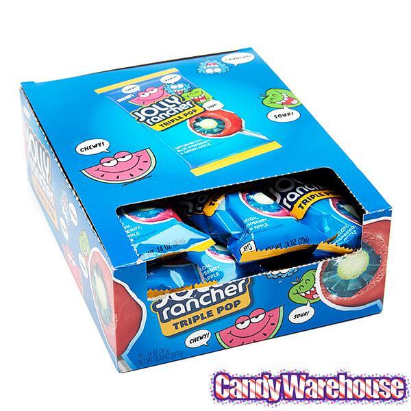 Jolly Rancher Triple Pop Suckers: 18-Piece Box - Candy Warehouse