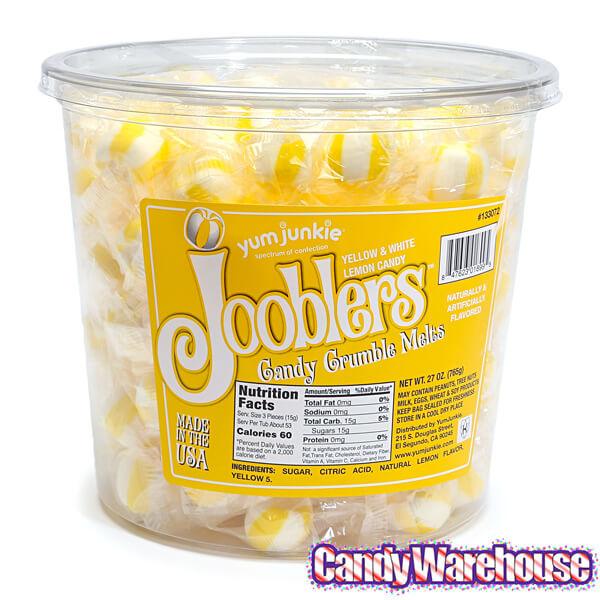 Jooblers Candy Crumble Melts - Lemon: 160-Piece Tub - Candy Warehouse