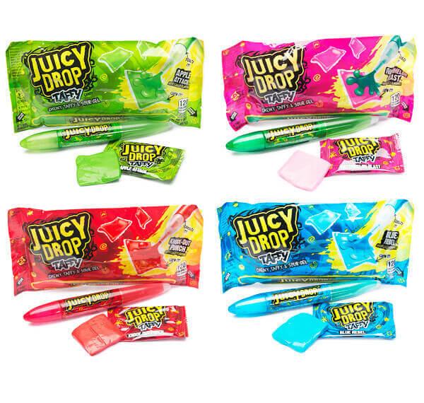 Juicy Drop Taffy Candy Packs: 16-Piece Box - Candy Warehouse