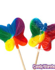 Jumbo 2.5-Ounce Butterfly Lollipops - Primary Colors: 16-Piece Box - Candy Warehouse