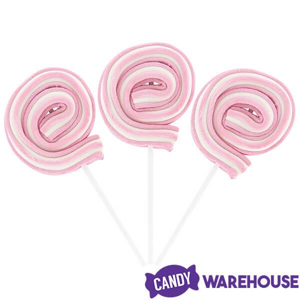 Jumbo Marshmallow Roller Pops - Pink: 18-Piece Box - Candy Warehouse