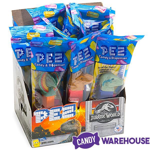 Jurassic World Dinosaur PEZ Candy Packs: 12-Piece Display