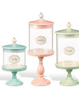 Just Desserts Pedestal Candy Jars: Set of 3 - Candy Warehouse