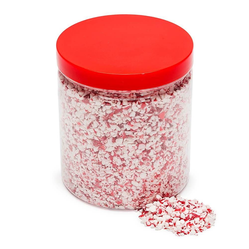 King Leo Crushed Peppermint Candy Cane Bits: 1LB Jar - Candy Warehouse