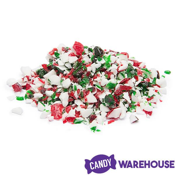 King Leo Crushed Peppermint Candy Cane Bits In Red Green And White 5lb Bag Candy Warehouse 