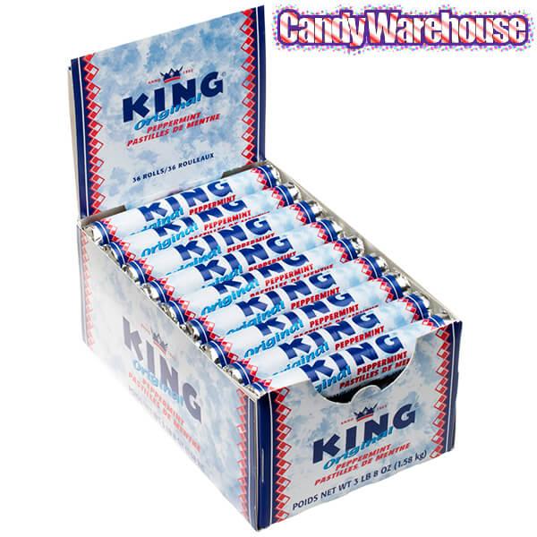 King Mints Peppermint Rolls: 36-Piece Box - Candy Warehouse