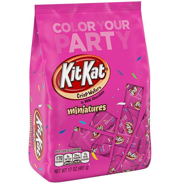 Kit Kat Miniatures Candy - Pink: 55-Piece Bag - Candy Warehouse