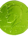 Kiwi Green Foiled Milk Chocolate Coins: 1LB Bag