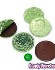 Kiwi Green Foiled Milk Chocolate Coins: 1LB Bag