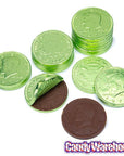 Kiwi Green Foiled Milk Chocolate Coins: 1LB Bag