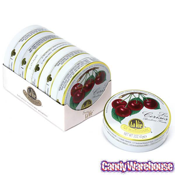 La Vie Candy Drops Tins - Cherry: 5-Piece Pack - Candy Warehouse