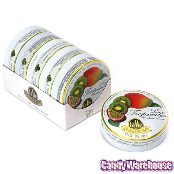 La Vie Candy Drops Tins - Tropical Fruits: 5-Piece Pack - Candy Warehouse