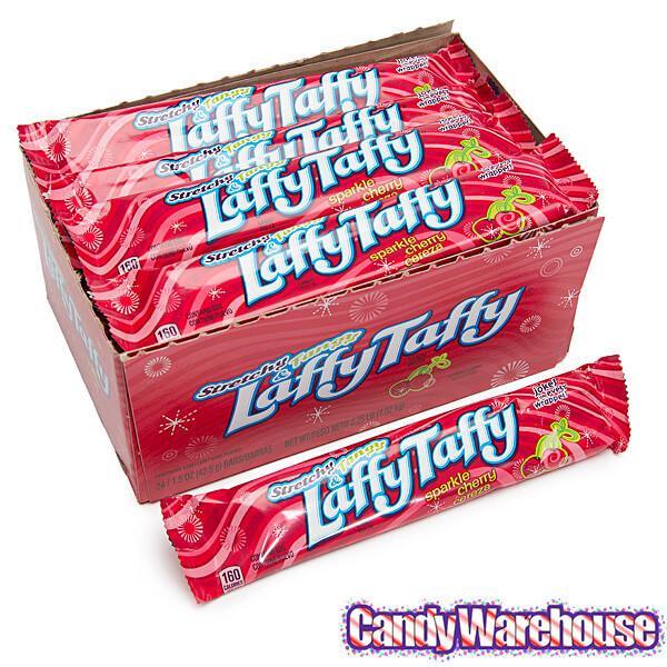 Laffy Taffy Candy Bars - Sparkle Cherry: 24-Piece Box - Candy Warehouse