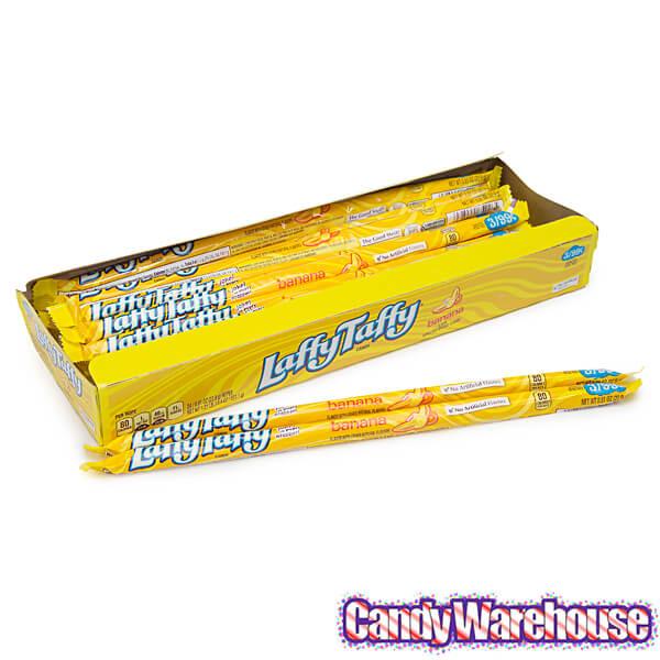 Laffy Taffy Candy Ropes - Banana: 24-Piece Box - Candy Warehouse