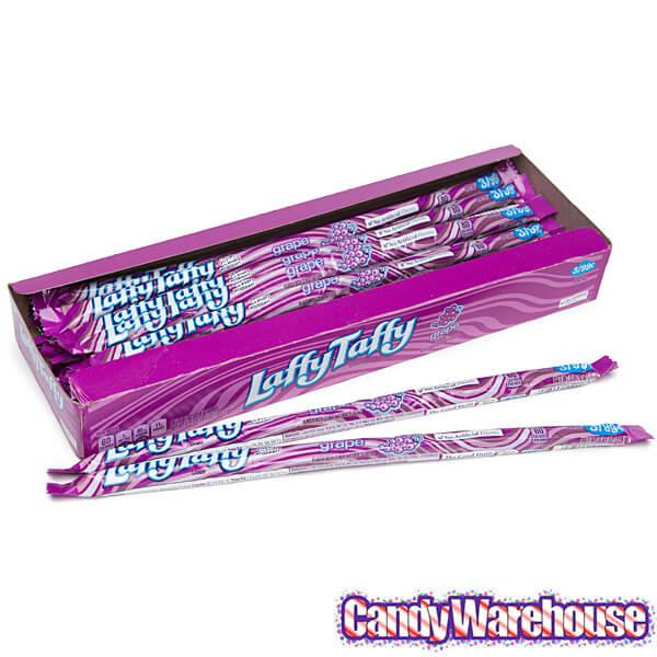 Laffy Taffy Candy Ropes - Grape: 24-Piece Box - Candy Warehouse