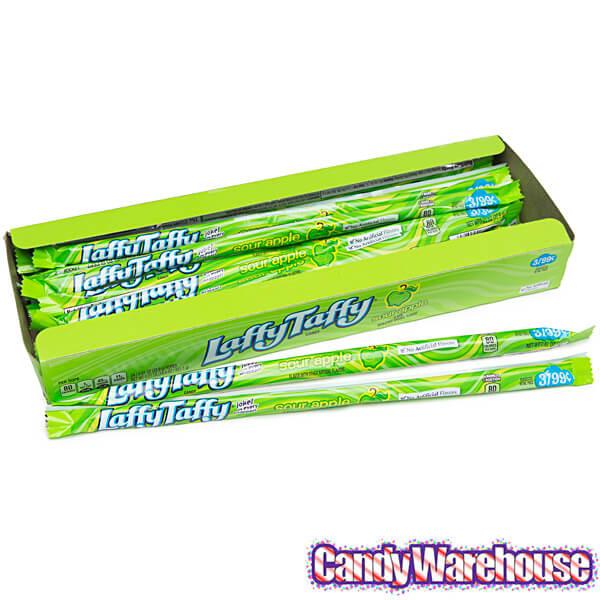 Laffy Taffy Candy Ropes - Sour Apple: 24-Piece Box - Candy Warehouse