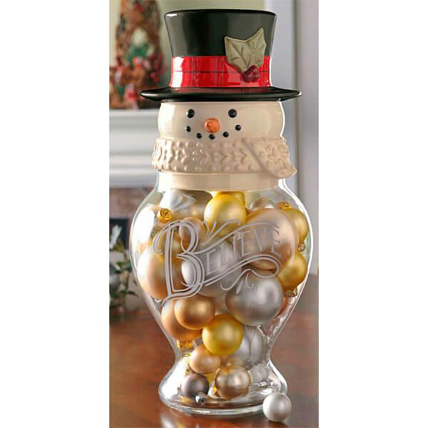 Large Snowman Candy Jar