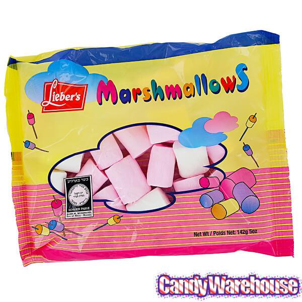 Lieber&#39;s Pink and White Marshmallows: 5-Ounce Bag - Candy Warehouse