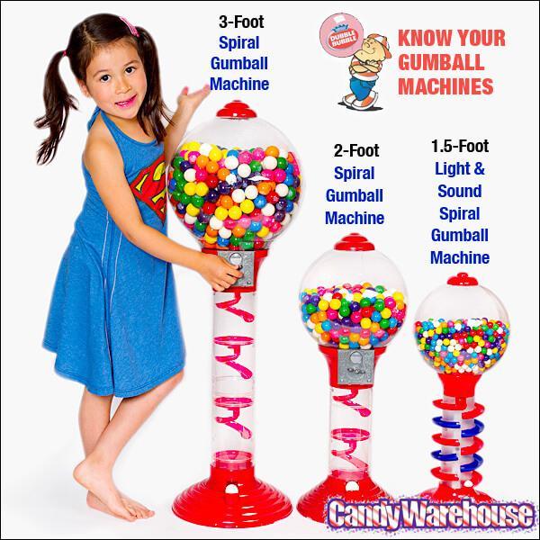 Light and Sound Spiral Gumball Machine Bank with Gumballs - Candy Warehouse