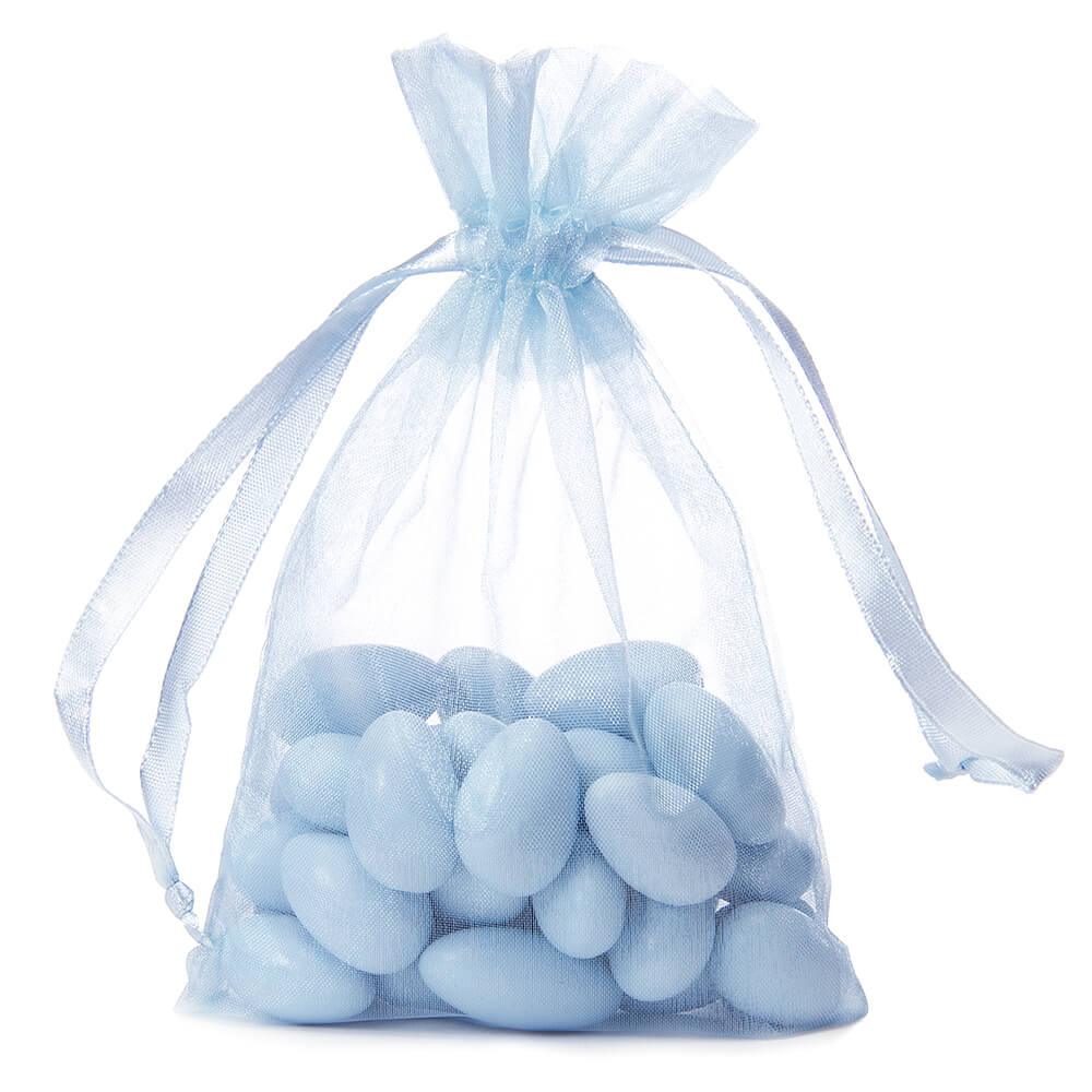 Light Blue Organza Candy Bags: 30-Piece Pack | Candy Warehouse