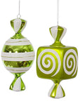 Lime Green Large Candy Ornaments - 8 Inch: 2-Piece Box