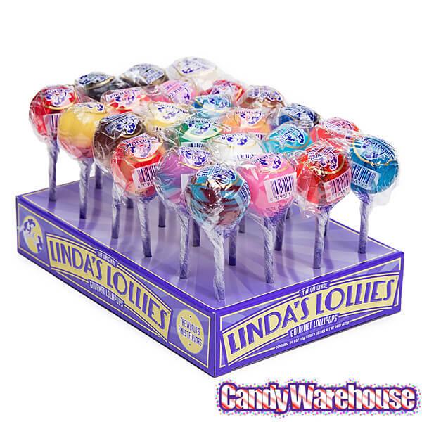 Linda's Lollies Gourmet Ball Lollipops: 24-Piece Display - Candy Warehouse