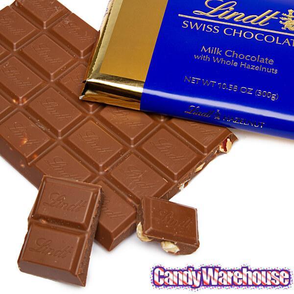 Lindt 10.5-Ounce Chocolate Gold Bars - Swiss Hazelnut: 10-Piece Case - Candy Warehouse