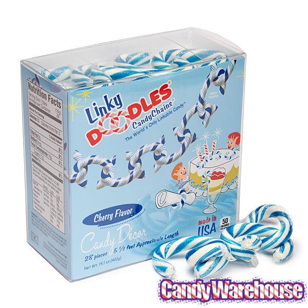 Linky Doodles Candy Chains - Blue: 28-Piece Box - Candy Warehouse