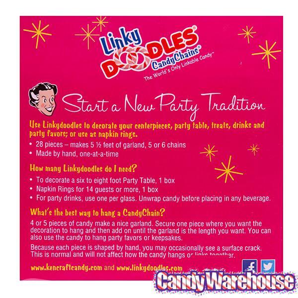 Linky Doodles Candy Chains - Pink: 28-Piece Box - Candy Warehouse