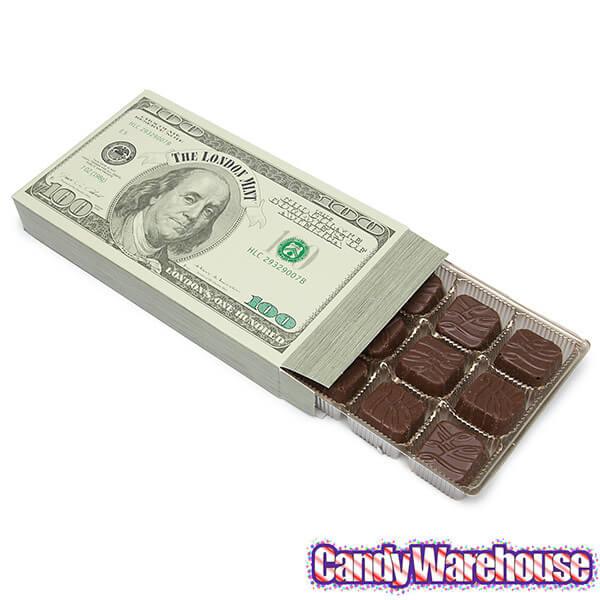 London Mint $100 Bill Chocolate Mint Meltaways: 7-Ounce Gift Box - Candy Warehouse