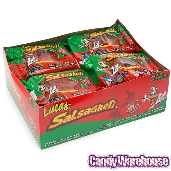 Lucas Salsaghetti Chili Candy Packs: 12-Piece Box - Candy Warehouse