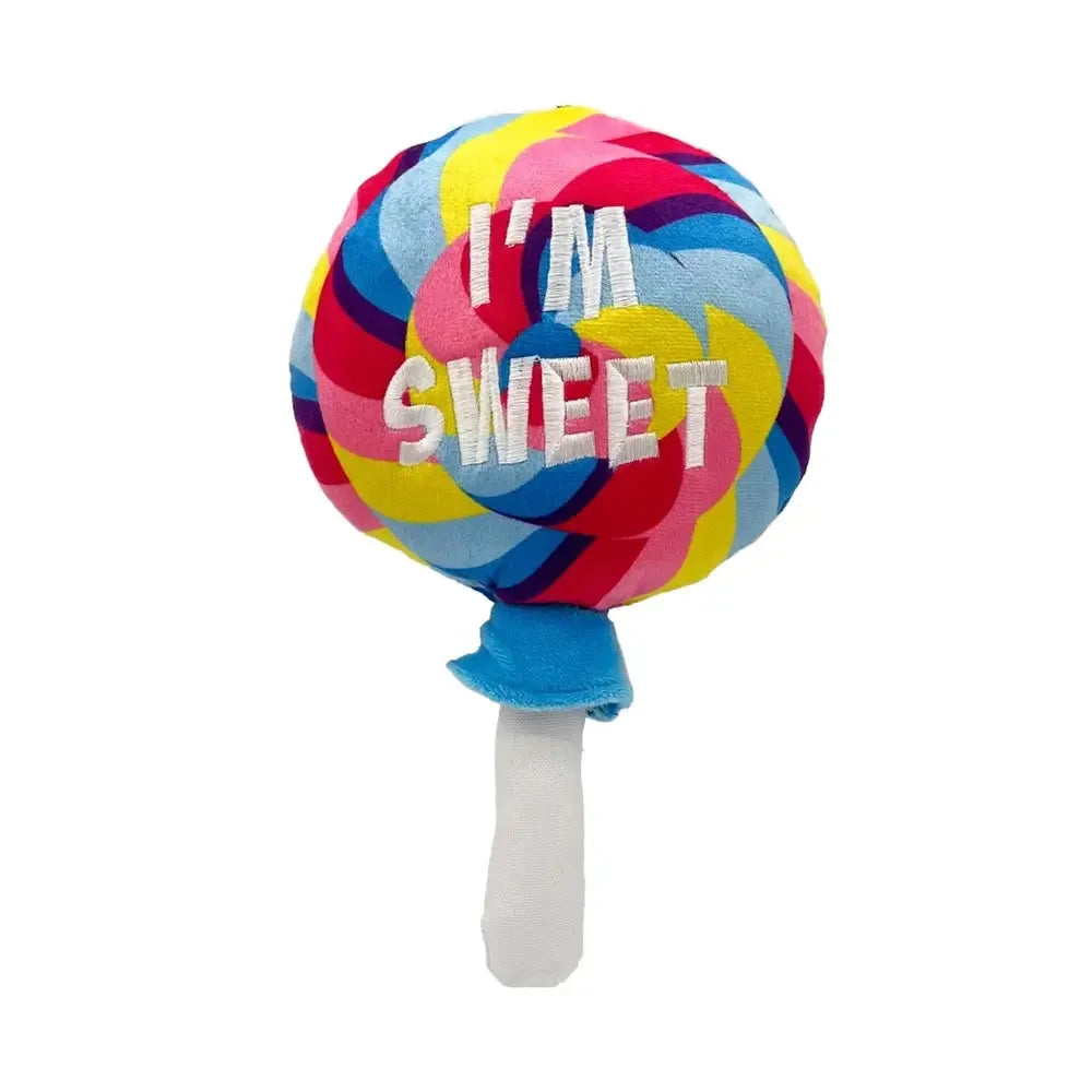 Lulubelle&#39;s Power Plush I&#39;m Sweet Lollipop Dog Toy: Small