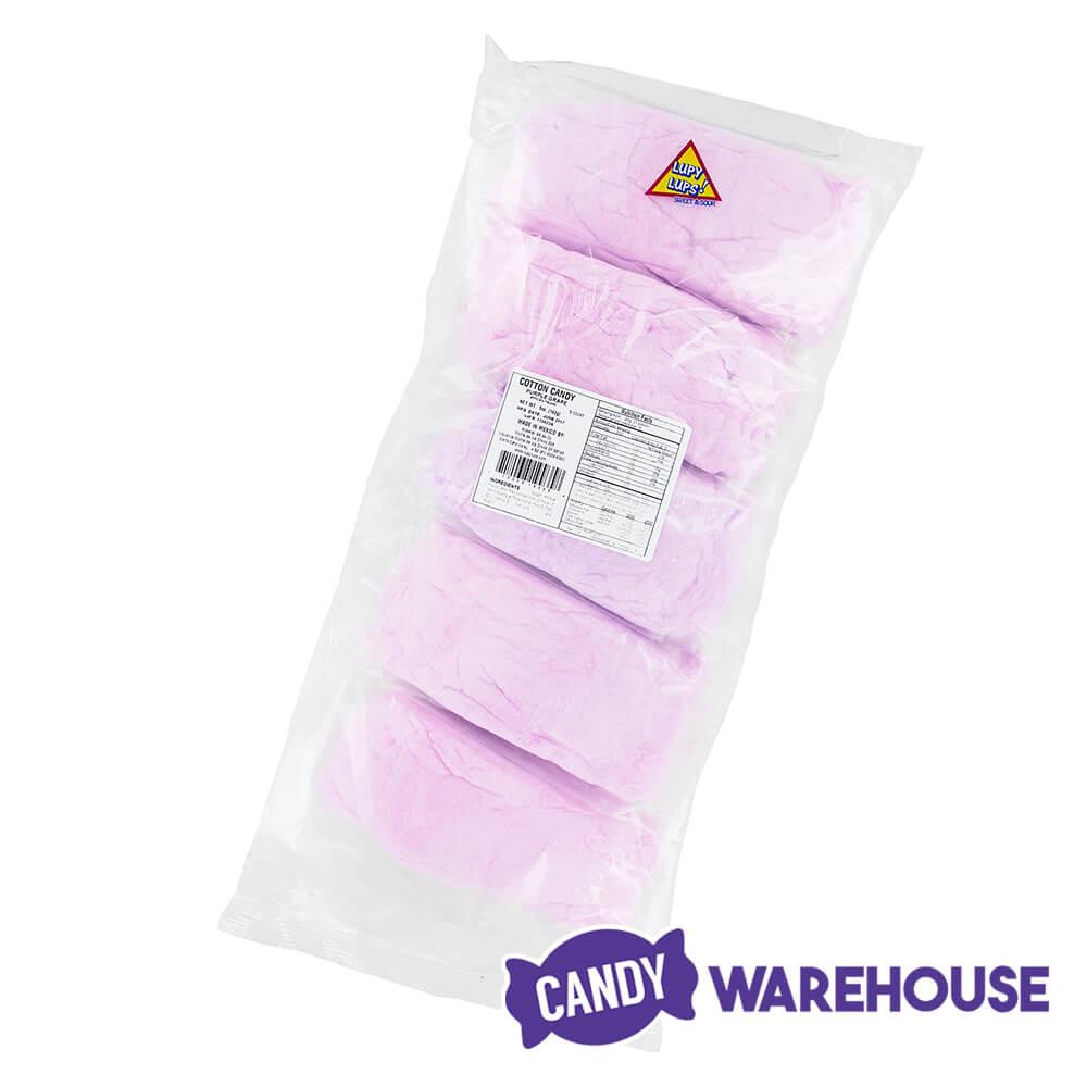 Lupy Lups Purple Cotton Candy 0.5-Ounce Packs - Grape: 10-Piece Bag - Candy Warehouse