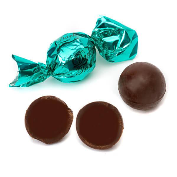 Madelaine Aqua Green Foiled Dark Chocolate Truffles: 30-Piece Tub - Candy Warehouse